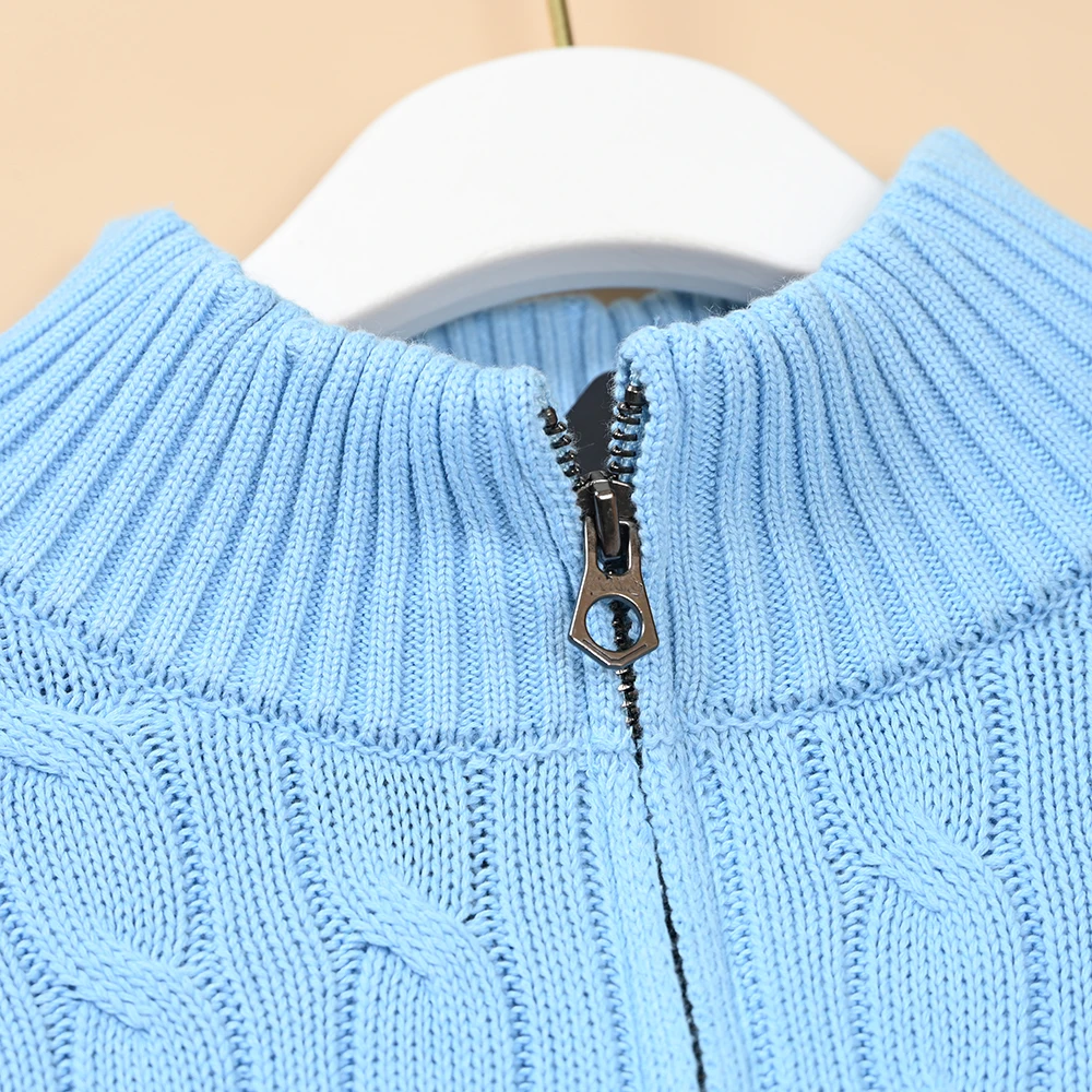 

Классический женский вязаный свитер Long Sve с вышивкой и закруткой из хлопчатобумажной пряжи, осень-зима, новые поступления