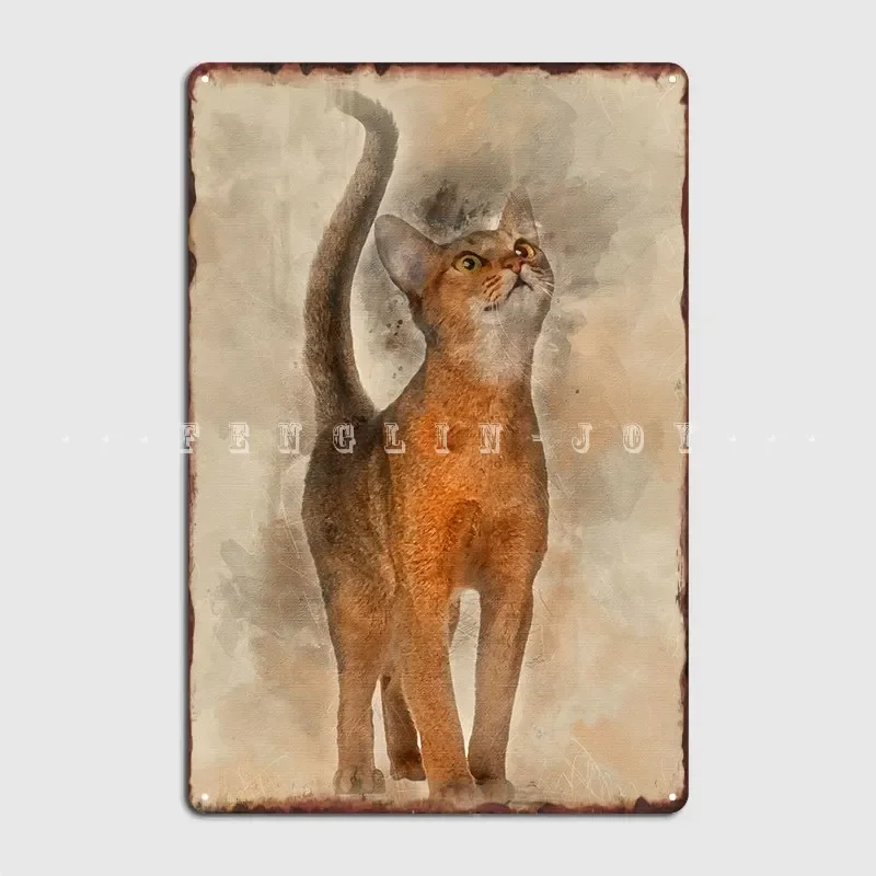 Abyssinian Cat 11 Months O Metal Plaque Poster Decoration Wall Mural Plaques Cinema Tin Sign Posters