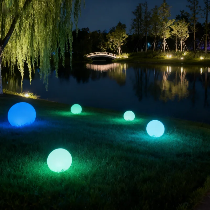 Lámpara de jardín solar al aire libre de luna blanca Lámpara de pie de césped de jardín al aire libre de villa de paisaje lunar