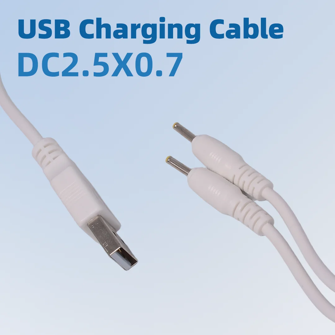 White USB To DC 2.5mm/0.7mm 1 in 2 Out DC Splitter Cable 5 Volt 2A DC Barrel Jack Power Cable USB 2.5x0.7mm 1m