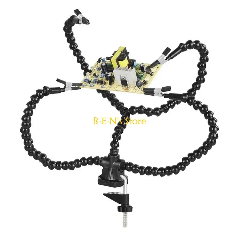 

Y1AD Convenient Helping Hands Soldering Third Hand Tool Soldering Aid with Gooseneck Arms and Clips Great for DIY Projects