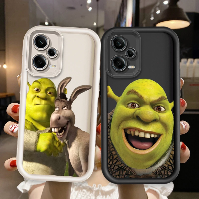 S-Shrek Cartoon Cute For Xiaomi Redmi Note 12 11 11S 10 9 8 7 Pro K50 K40 Ultra 4G 5G Eye Ladder Cover Capa Fundas Phone Case