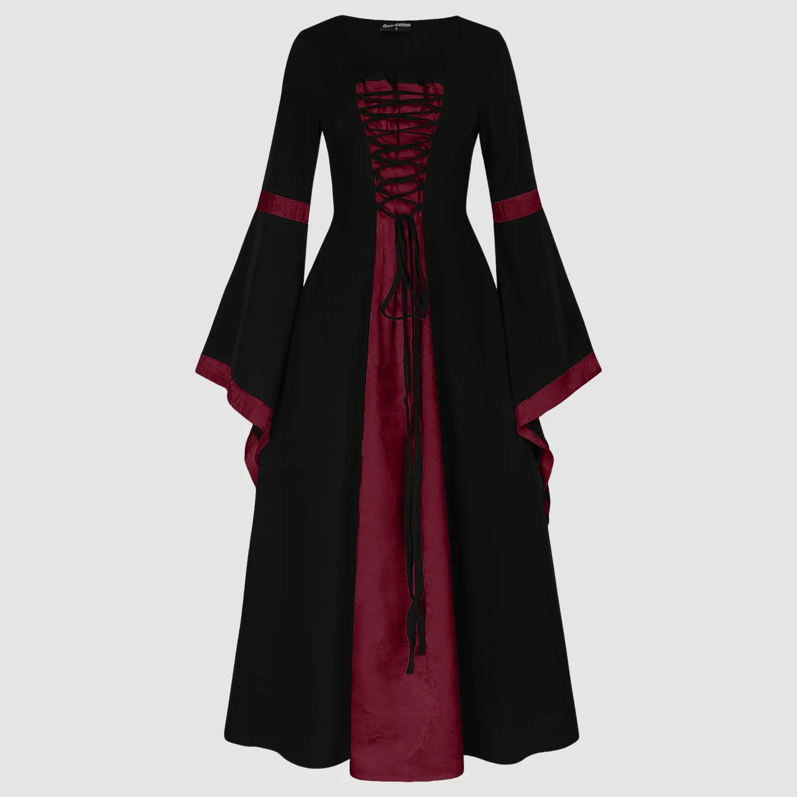 

Gothic Lady Vintage Renaissance Long Sleeve Square Neck Dresses Women Faire Costume Medieval Irish Maxi Dress For Cosplay OL