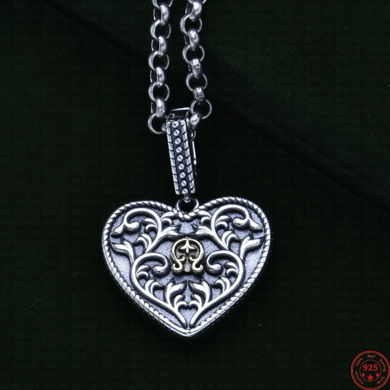 

S925 Sterling Silver Charms Pendants for Women Men New Fashion Emboss Eternal Rattan Love Heart Jewelry Free Shipping ﻿