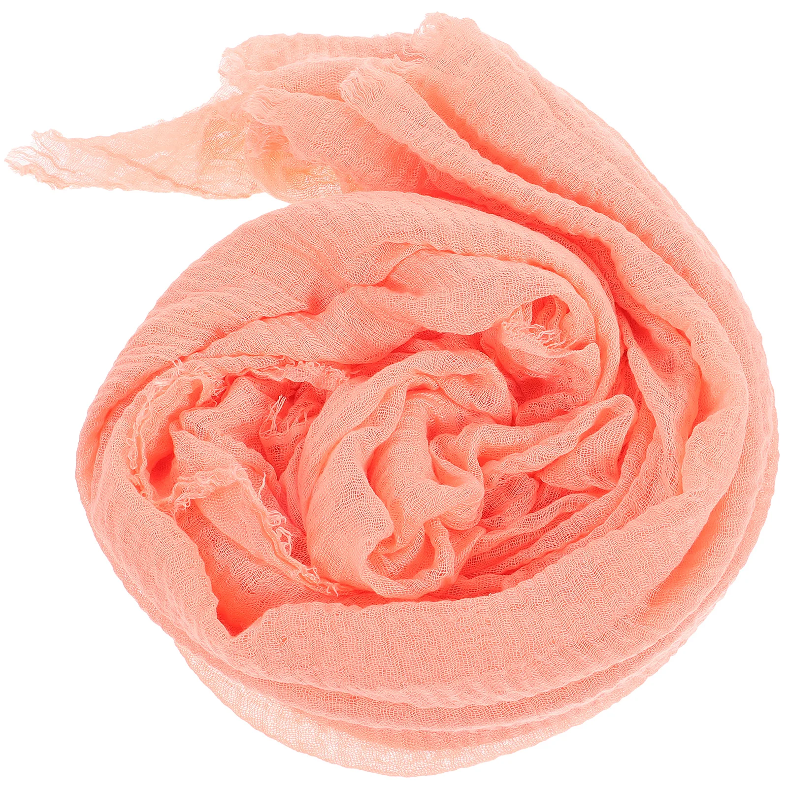 

Cotton and Linen Scarf Natural Material Japanese Simple Style Single Color Crumpled