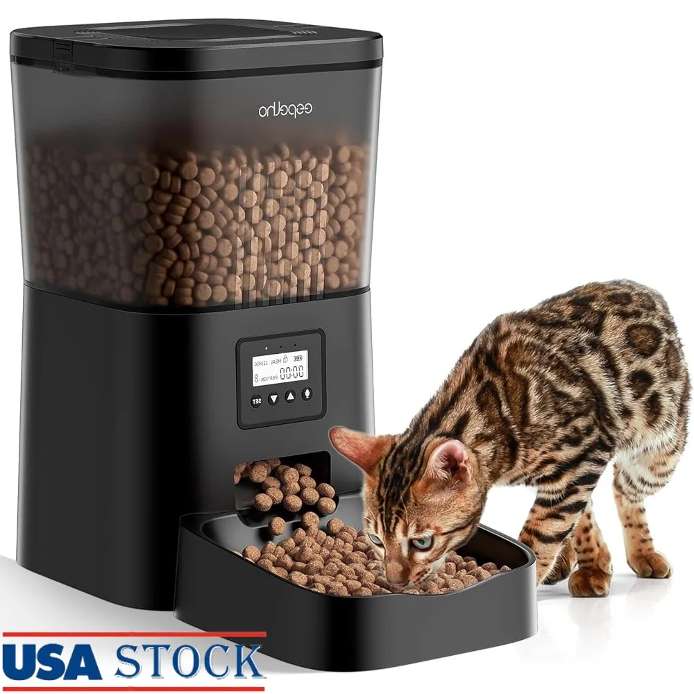 

Automatic Cat Feeder 4L Timed Pet Food Dispenser Anti-Clogging Technology Dual Power Supply Easy Clean Healthy Diet Assistant