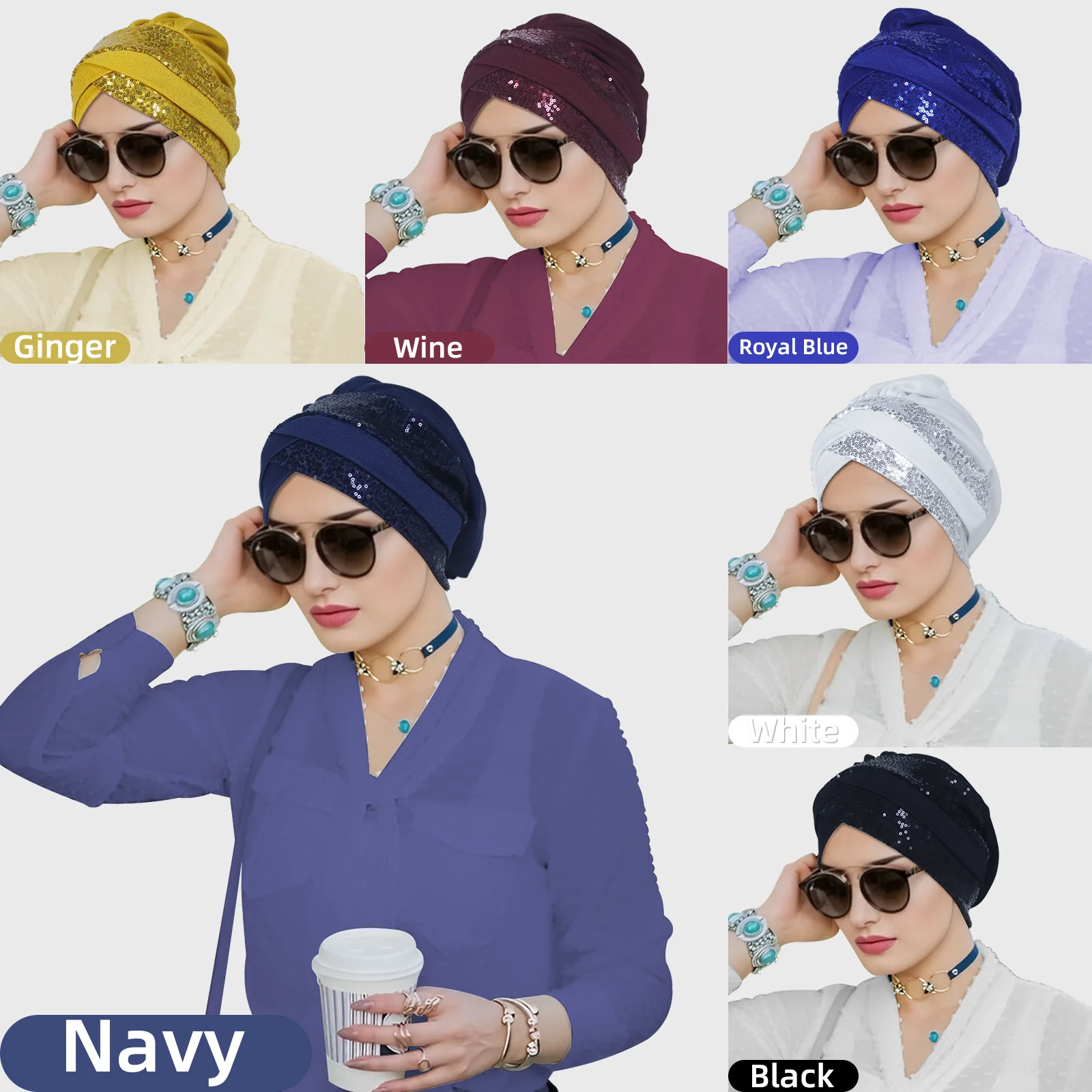 

Тюрбан с крестом на лбу, женская химиотерапевтическая шапка, мусульманский хиджаб, шапочки с блестками, капот, платок от выпадения волос, банданы, повязка на голову, тюрбан Mujer