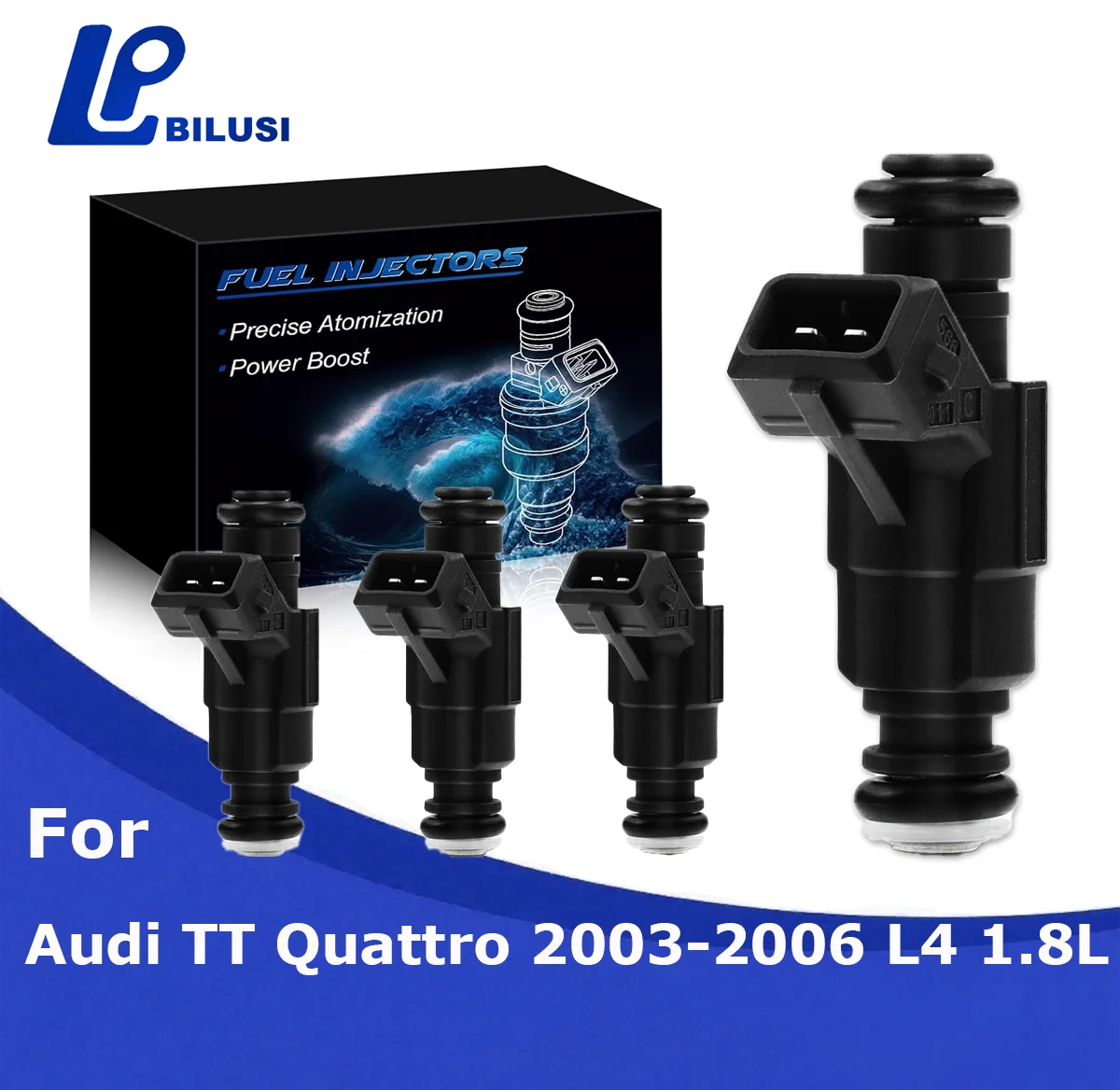 

Bilusi Fuel Injectors Compatible with Audi TT Quattro 2003 2004 2005 2006 1.8L Gas Set of 4 Replace# 06A906031BC