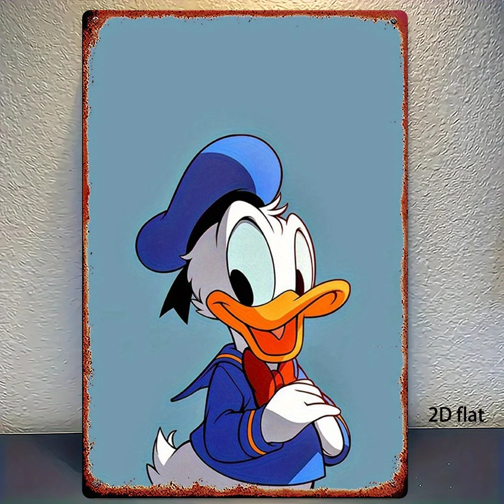 قطعة واحدة من لافتة ديزني المعدنية العتيقة - تصميم ملابس البحارة الرجعية مع فتحات محفورة مسبقًا، هيكل حديد عالي التحمل - ديزني الكلاسيكي