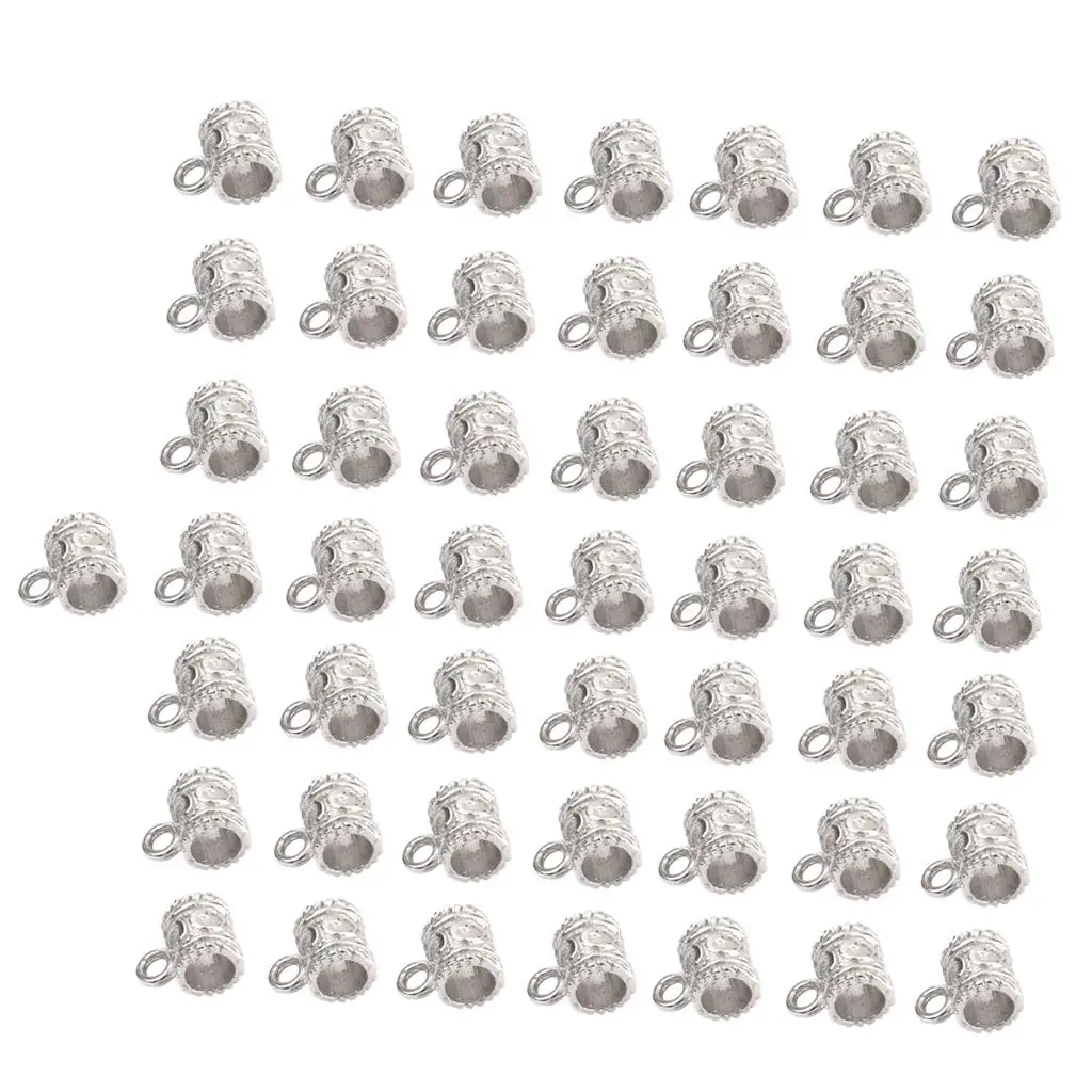 

50x Tibetan Silver Bails Cup Beads Hanger Charm Jewelry Findings 8x7mm