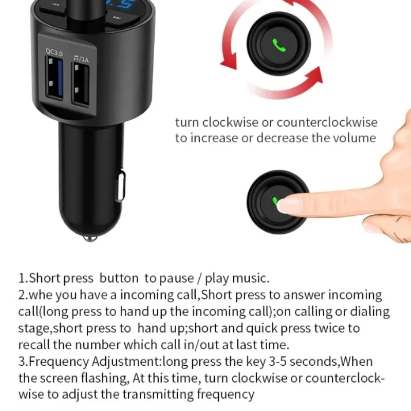 Qc 3.0In-Car Bluetooth Hands Free MP3 Player/Phone to Radio FM Transmitter BT56