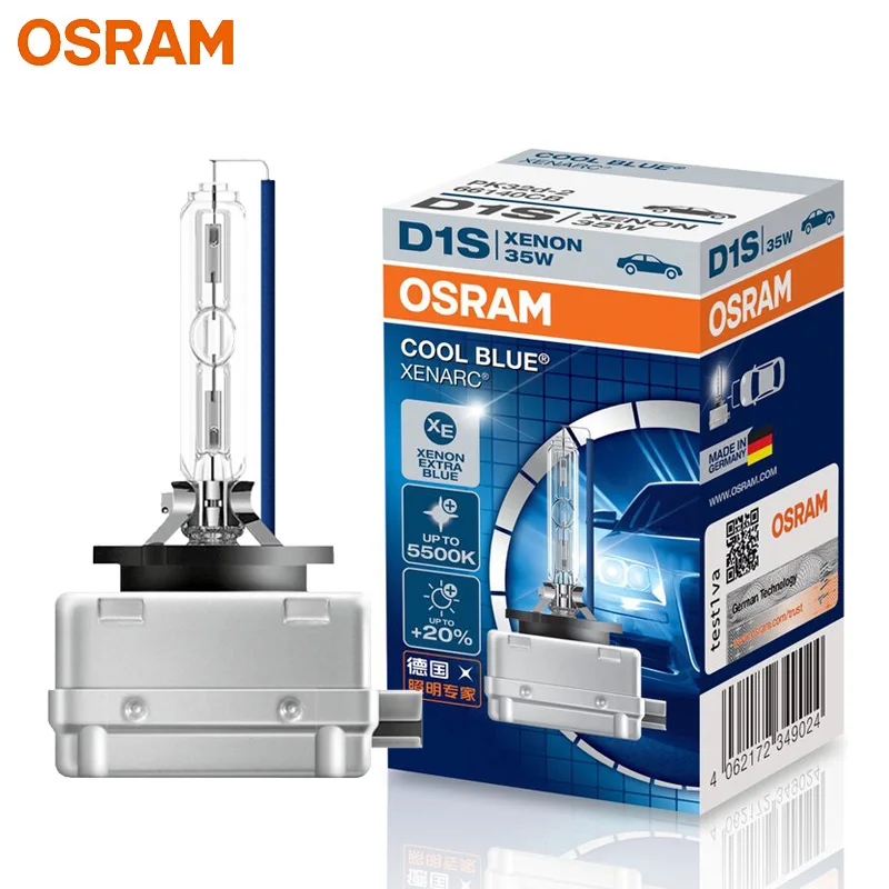 OSRAM D1S Xenon HID Car Headlight COOL BLUE 35W 5500K White Light High Low Beam Original Upgarde Bulb Made In Germany 66140CB