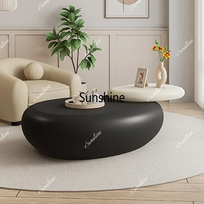 

YRotating coffee table oval living room household small apartment modern simple light luxury high sense movable