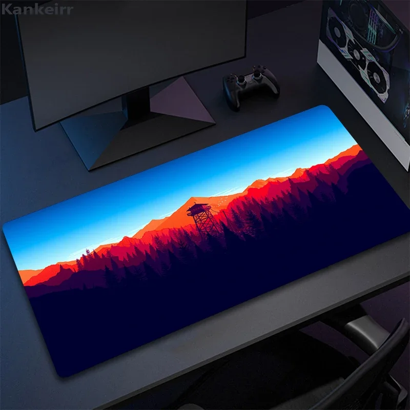 Imagem -05 - Grande hd Mouse Pad para Gamer Tapete de Rato Antiderrapante Tapetes de Jogo Floresta Profunda Firever Personalizado Escritório Computador Xxl