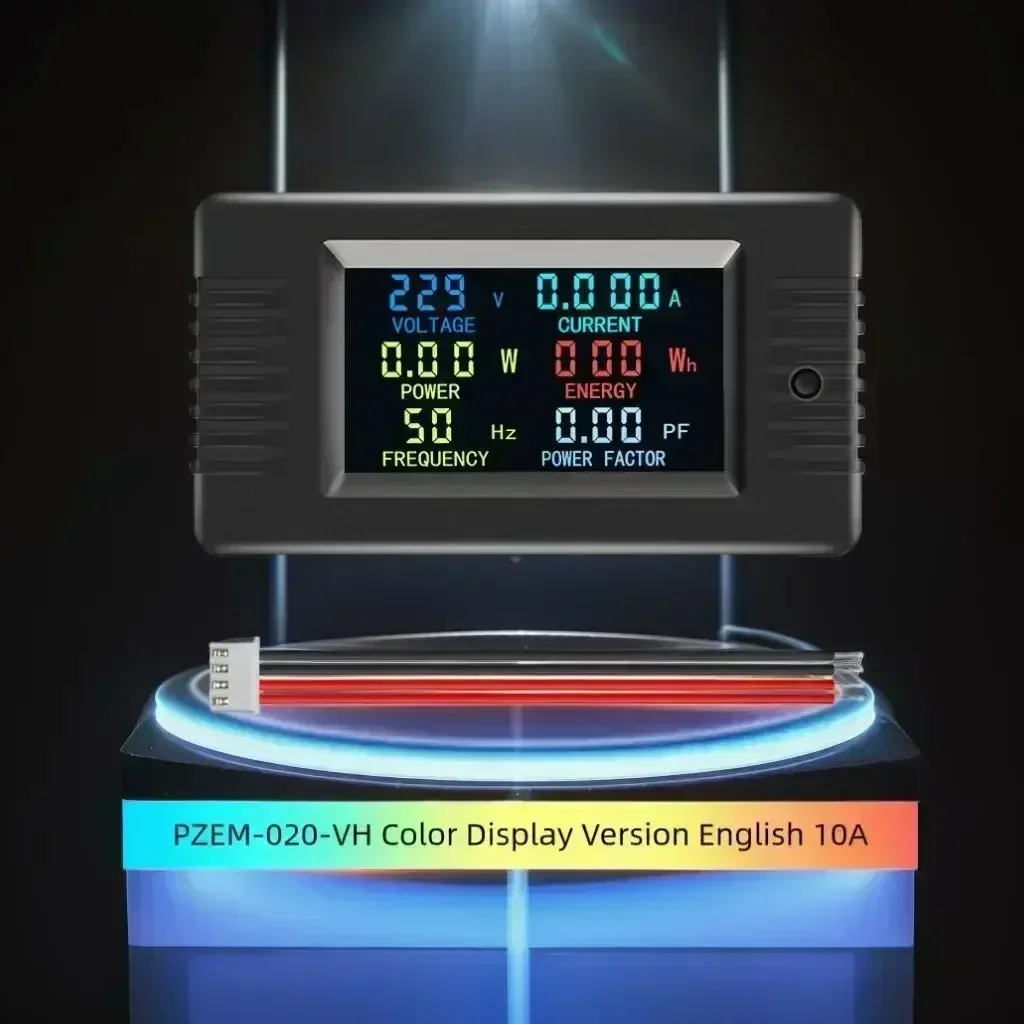 

PZEM-020/022VH цифровой измеритель мощности ЖК-дисплей функция сброса сигнализации перегрузки AC 110-220V монитор напряжения и тока энергии