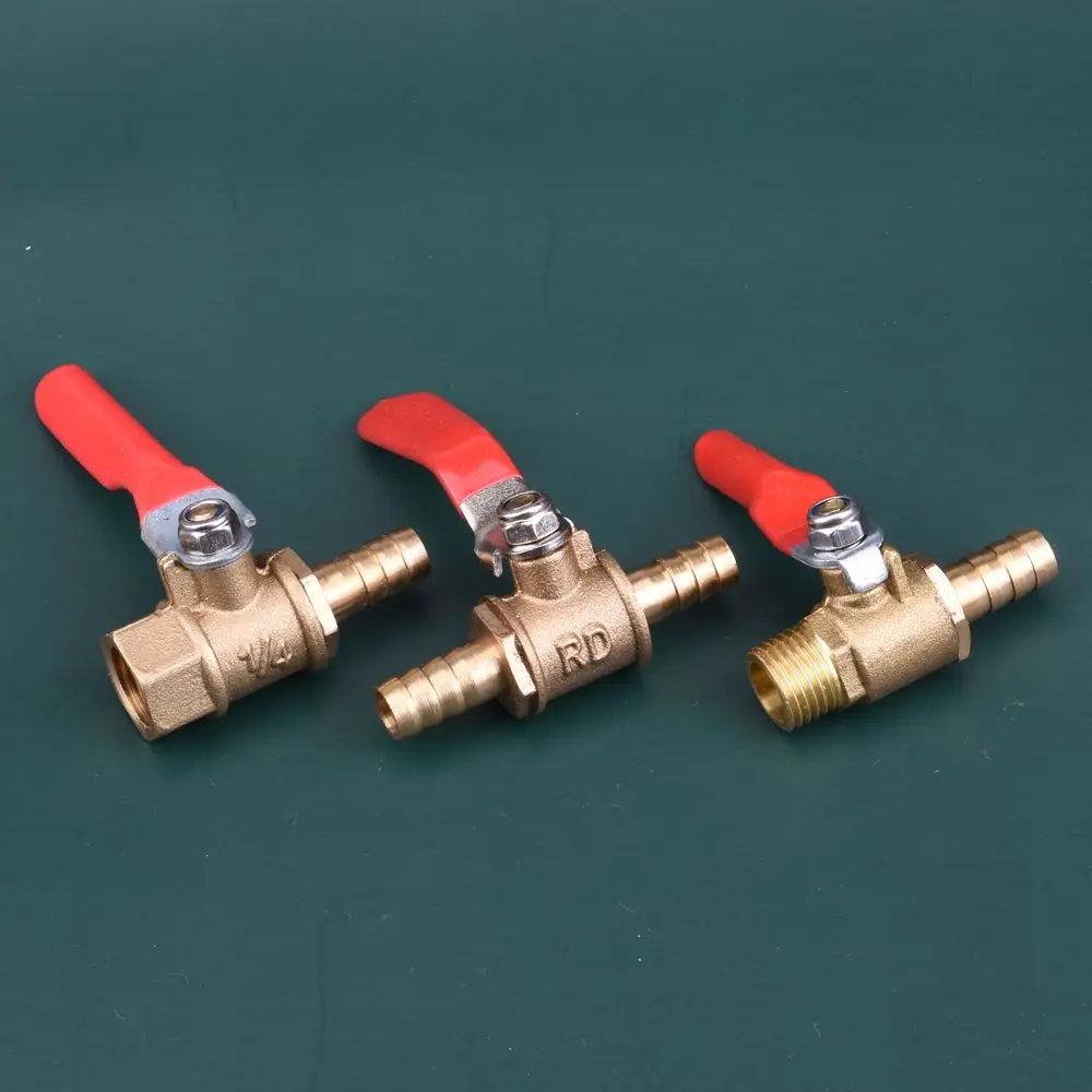 Brass Ball Valves with G1/8 - G3/8 Threads and 8 - 10mm Barb Fittings for Versatile Plumbing Connections