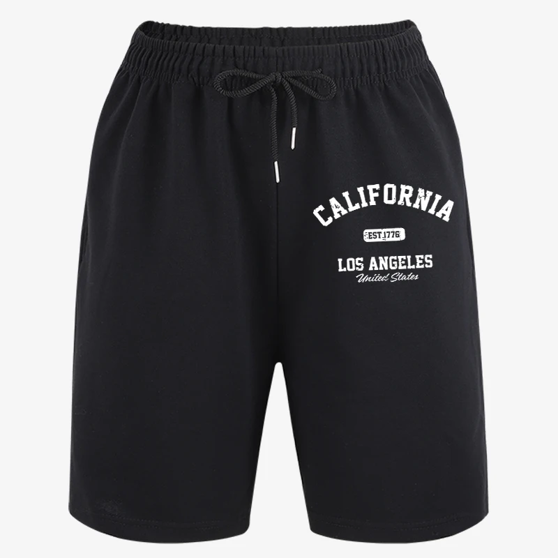 California Los Angeles Prints Summer Basic Bottom Mens Sport Gym Shorts Running Oversized Short Pant Cool Casual Sportpants