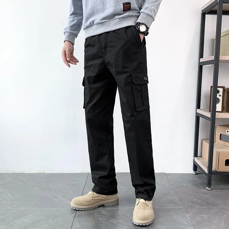 L-5XL Men Fashion Cargo Pants Casual Style Man Cotton Long Trousers