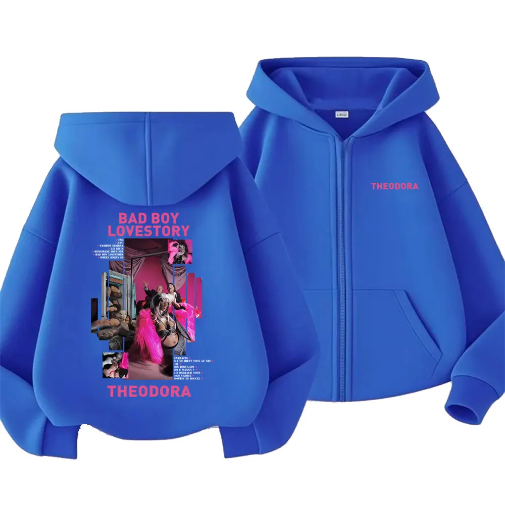 مغني الراب ثيودورا ميجا Bbl باد بوي Lovestory قلنسوة بسحاب الرجال النساء موضة الهيب هوب زمم البلوز الرجال خمر زمم سترة