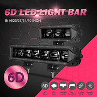 6D Lens led light bar 8'' 14 inch led bar offroad flood beam Driving fog lamp For Motorcycle Car Truck Boat ATV UTV UAZ 12V 24V