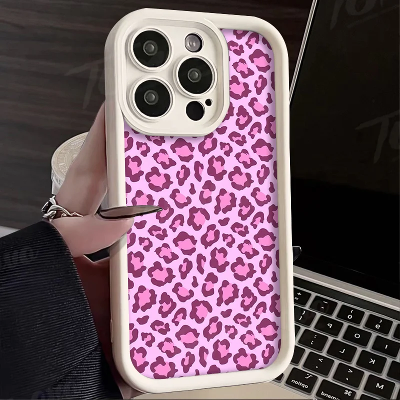 Gold Leopard Silicone Leather Phone Case For Samsung Galaxy S24 Ultra S23 S22 S21 Plus FE A54 A34 A14 A73 A53 A33 Soft Cover