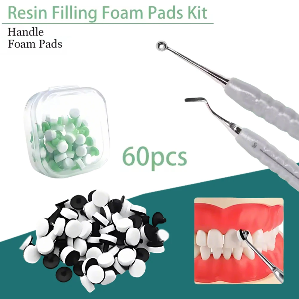 

60Pcs Dental Resin Filling Molding Tool Veneer Foam Pads for Composite Resin Restoration Dentistry Instruments Materials Set