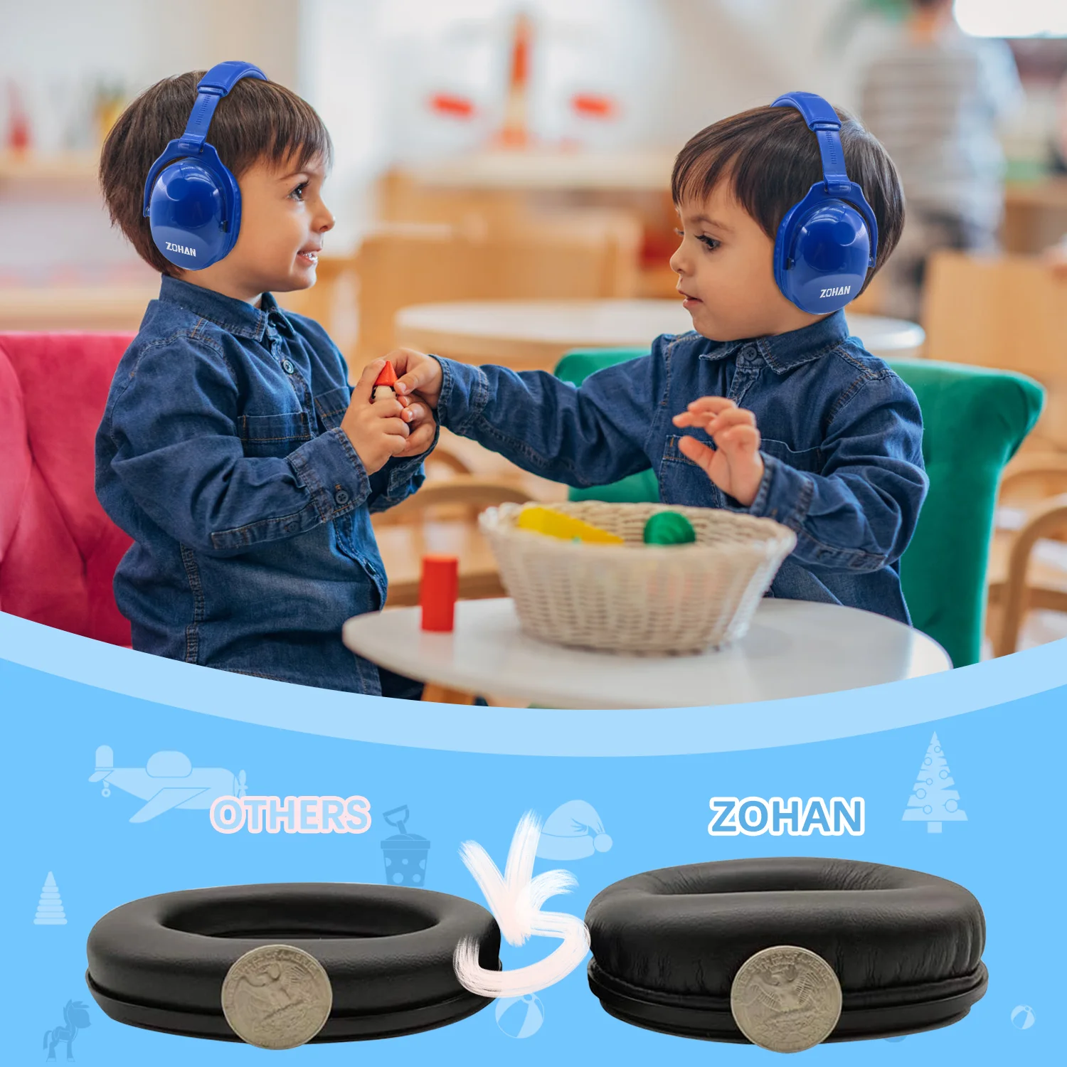 ZOHAN Earmuff Kids Ear Protection Baby Noise Reduction Headphones Safety Muffler for children Sensory Issues Toddlers Protective