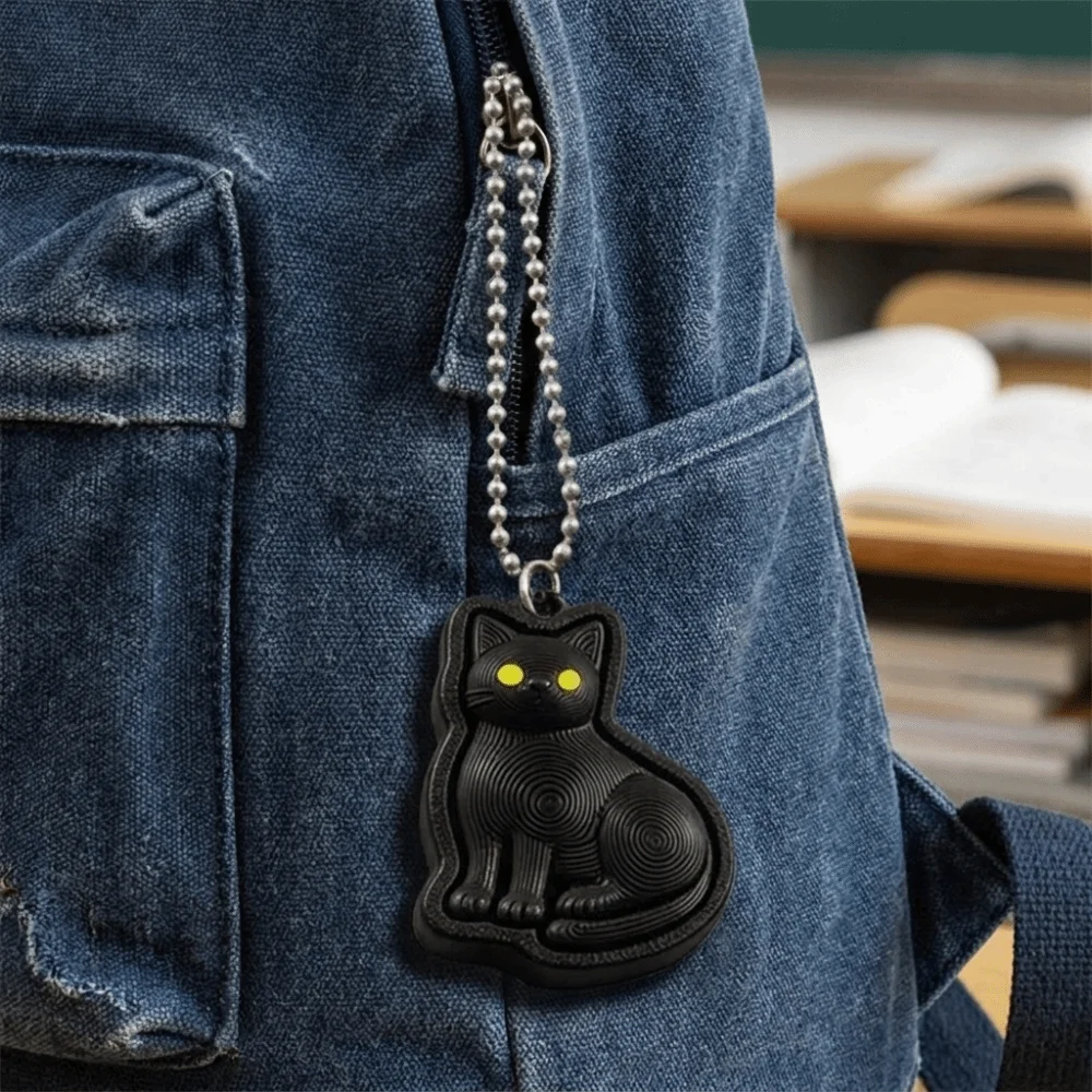 3D Printed Fidget Keychain Cat/Spider Shape Silent Clicking Clicker Fidget Sensory Stimulation Portable Pressable Clicker