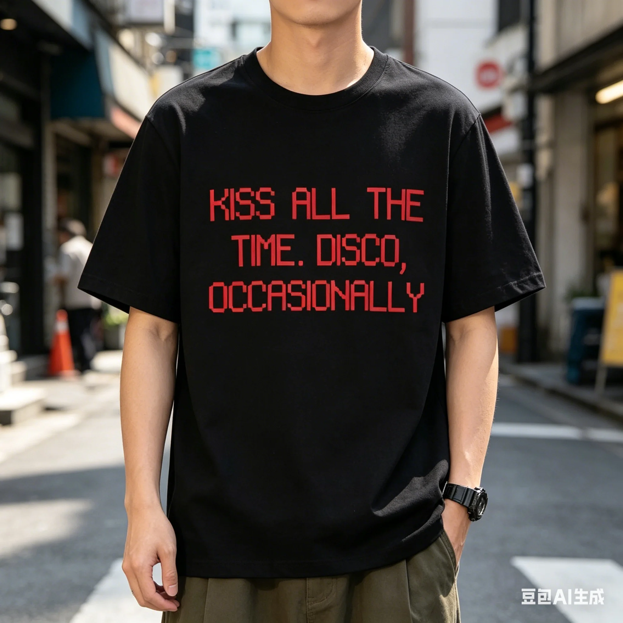 Album Kiss All The Time Disco Occasionally T-shirt Men Women Cotton Summer New Tees Tops Streetwear
