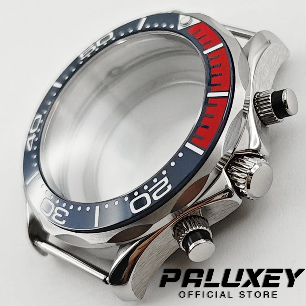 VK63 41mm Multy-functional Quartz Chronograph Watch Case Sapphire Glass Fit For VK63 VK64 Movement Seamaster 300 Watch Case