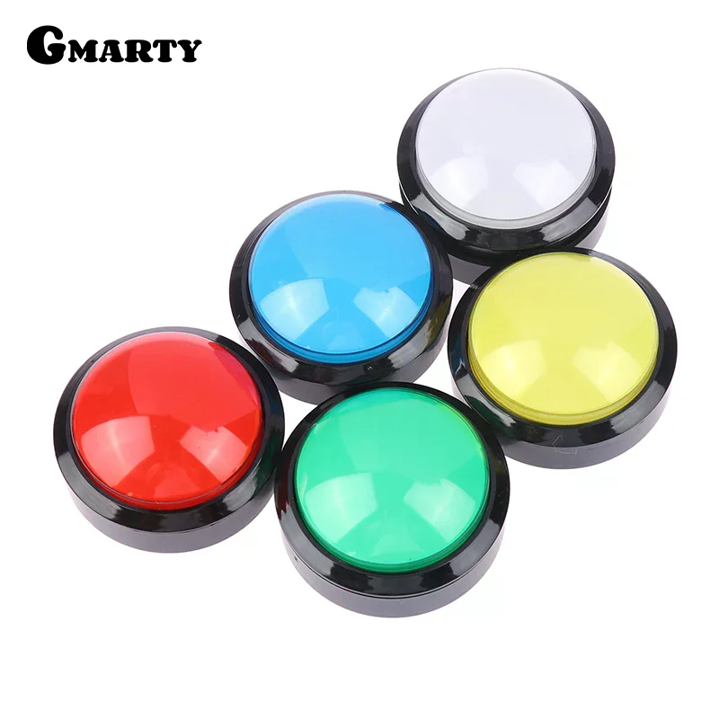 1Pc 60mm Arcade Buttons Big Round LED Illuminated With Microswitch For DIY Arcade Game Machine Parts 12V 32A Dome Light Switch