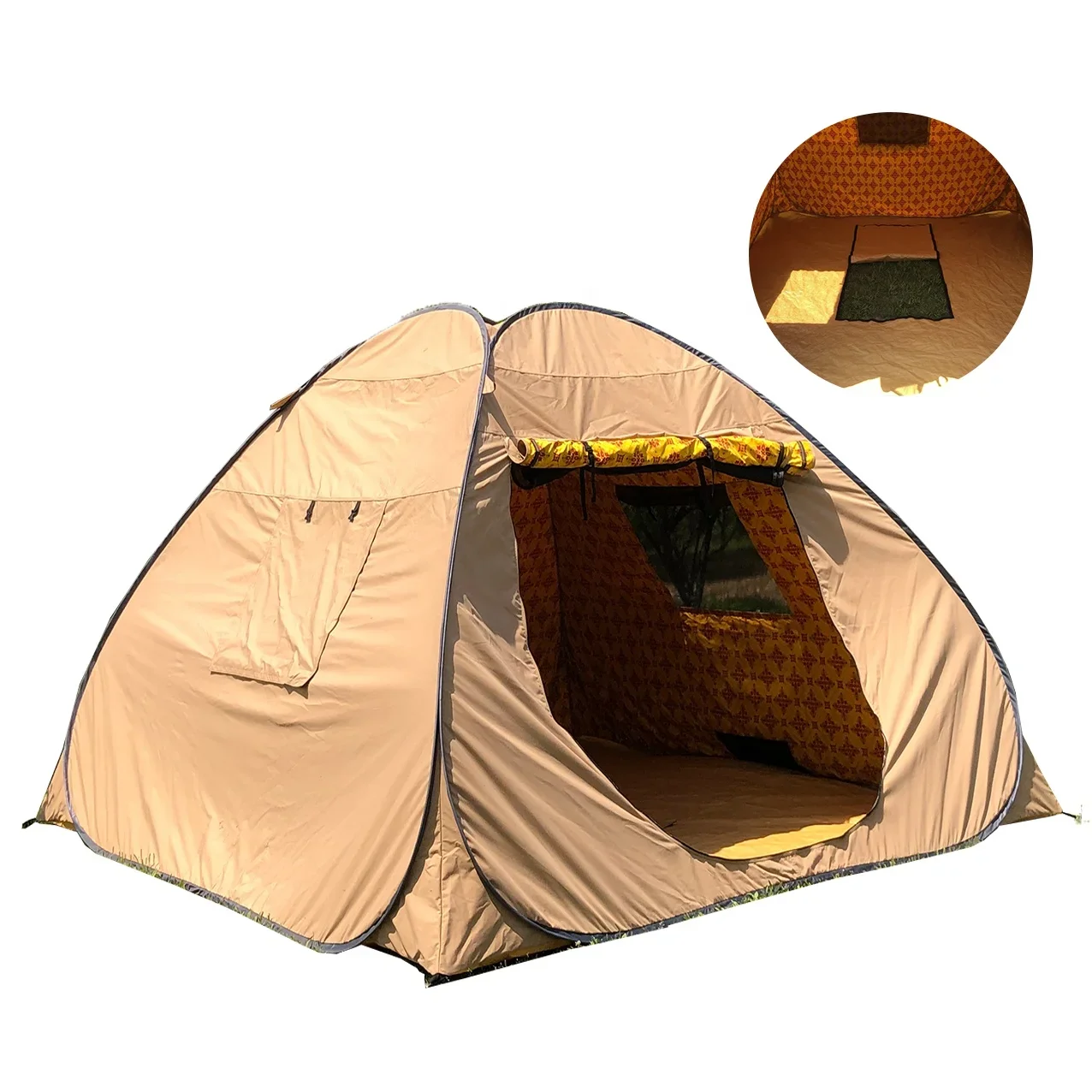 Tenda automática do deserto para uso ao ar livre, Tecido Oxford durável, Tenda Pop Up Portátil, Tenda de acampamento personalizada