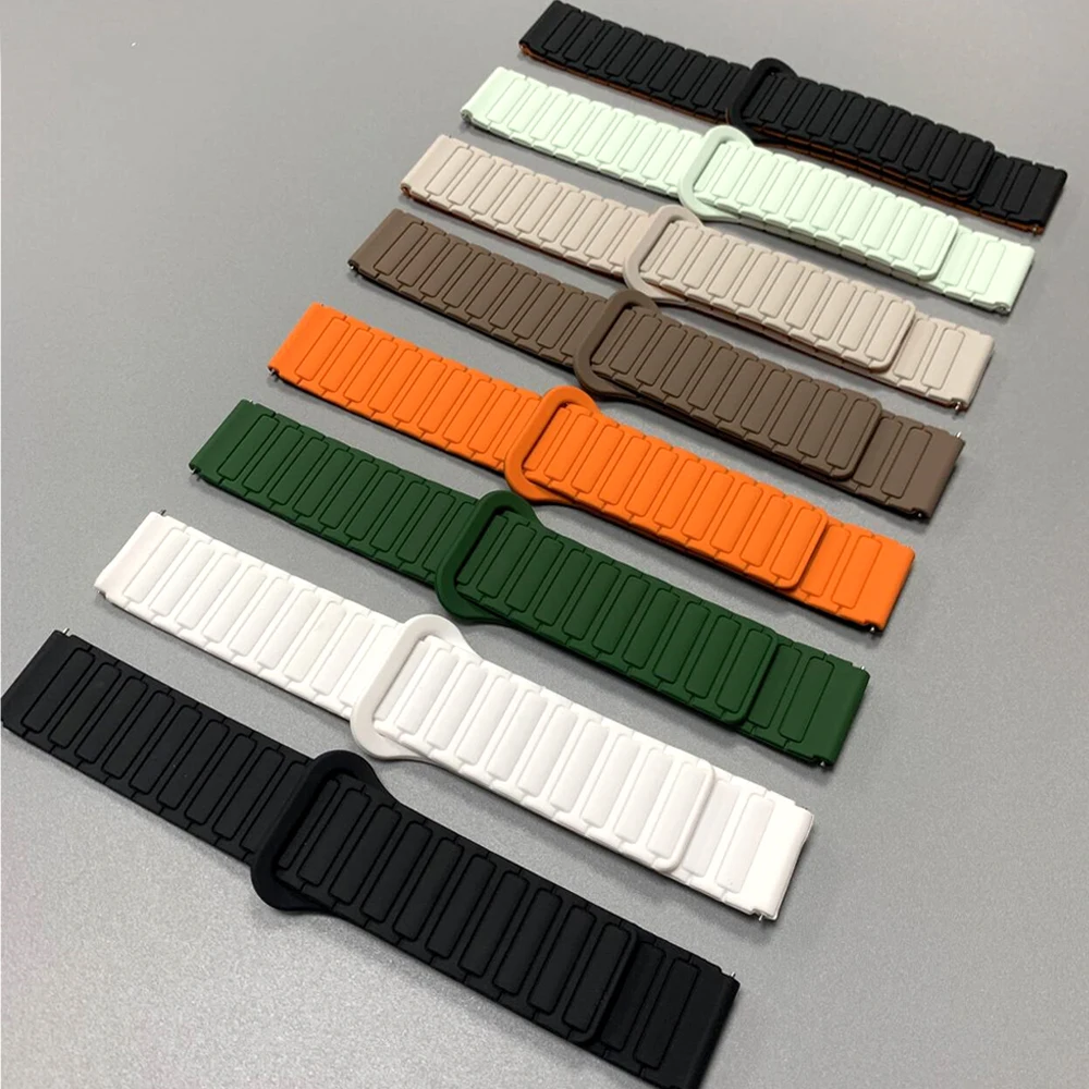 ل Huami AMAZFIT Bip 6 46 مللي متر Smartwatch الفرقة ل Amazfit GTR 4 3 Pro 42/47 مللي متر GTS 4 2/Active 2/BALANCE المطاط المغناطيسي حلقة حزام