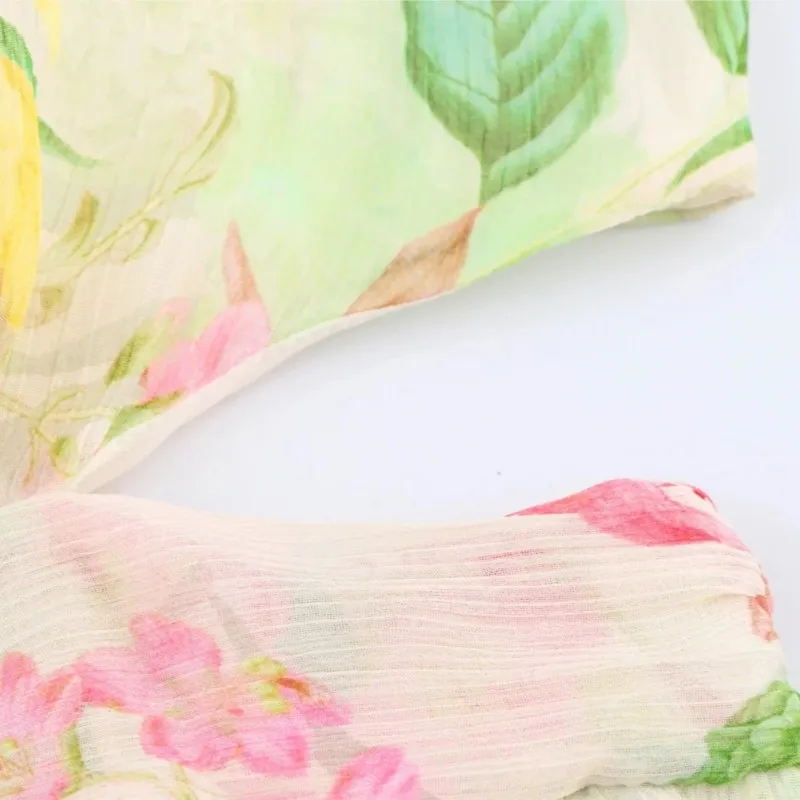 Abito lungo con stampa floreale Donna 2025 Nuova estate elegante scollo a V senza maniche scava fuori abiti longuette Chic Boho Vacanze Abito da spiaggia