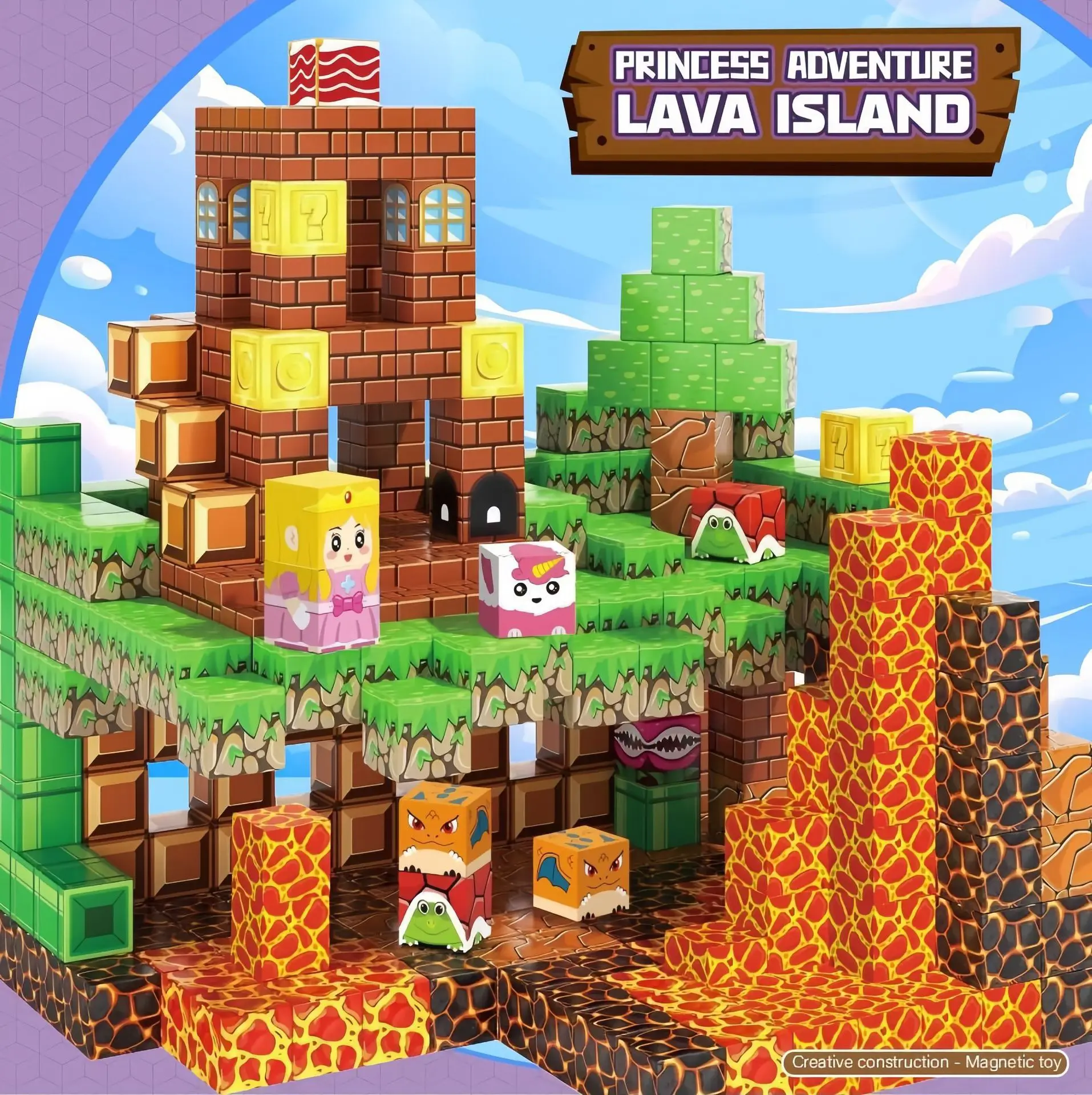 

Магнитные блоки-строить шахтный магнит World Edition, магнитные кубики, строительные сенсорные игрушки для STEM, Монтессори, побеги принцессы