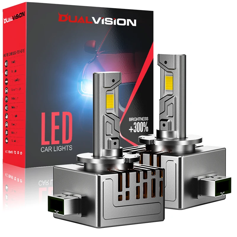 

Dualvision D SERIES D3S Светодиодные автомобильные фары HID D1S D2S D4S D1R D2R D3R D4R Двусторонние чипы CSP 70WAuto Светодиодные лампы Plug&Play 12V