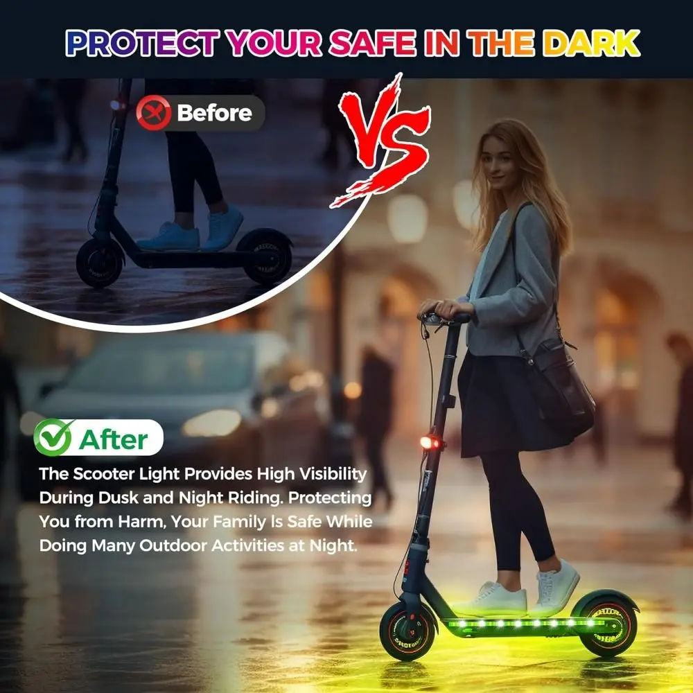 

Creative Battery Powered Scooter LED Lights Multi-Color DIY RGB Light Strip Dream Color Bicycle Ambient Light Night Riding