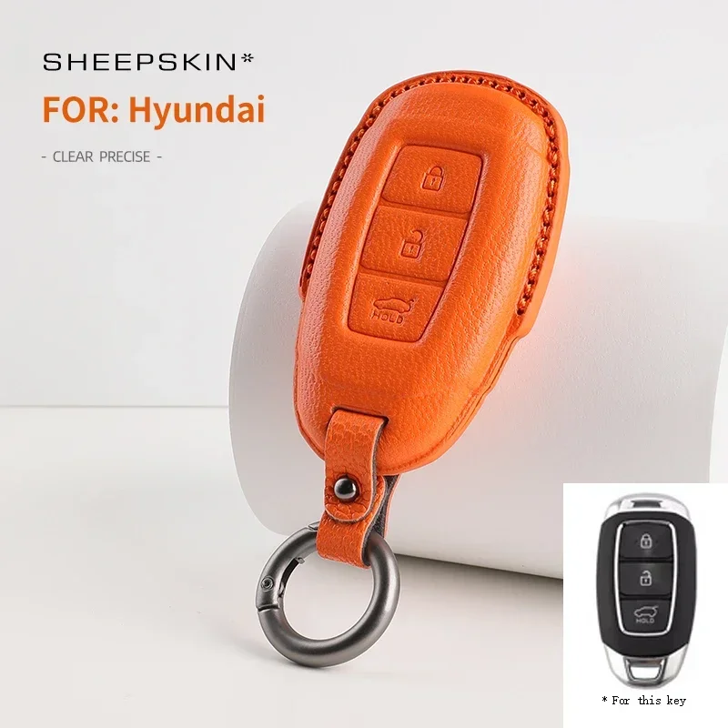 

Sheepskin Car Key Protective Case Shell Key Buckle For Hyundai Sonata Lafesta Elantra Santafe Mistra Ix25 Ix35 I20 Accessories