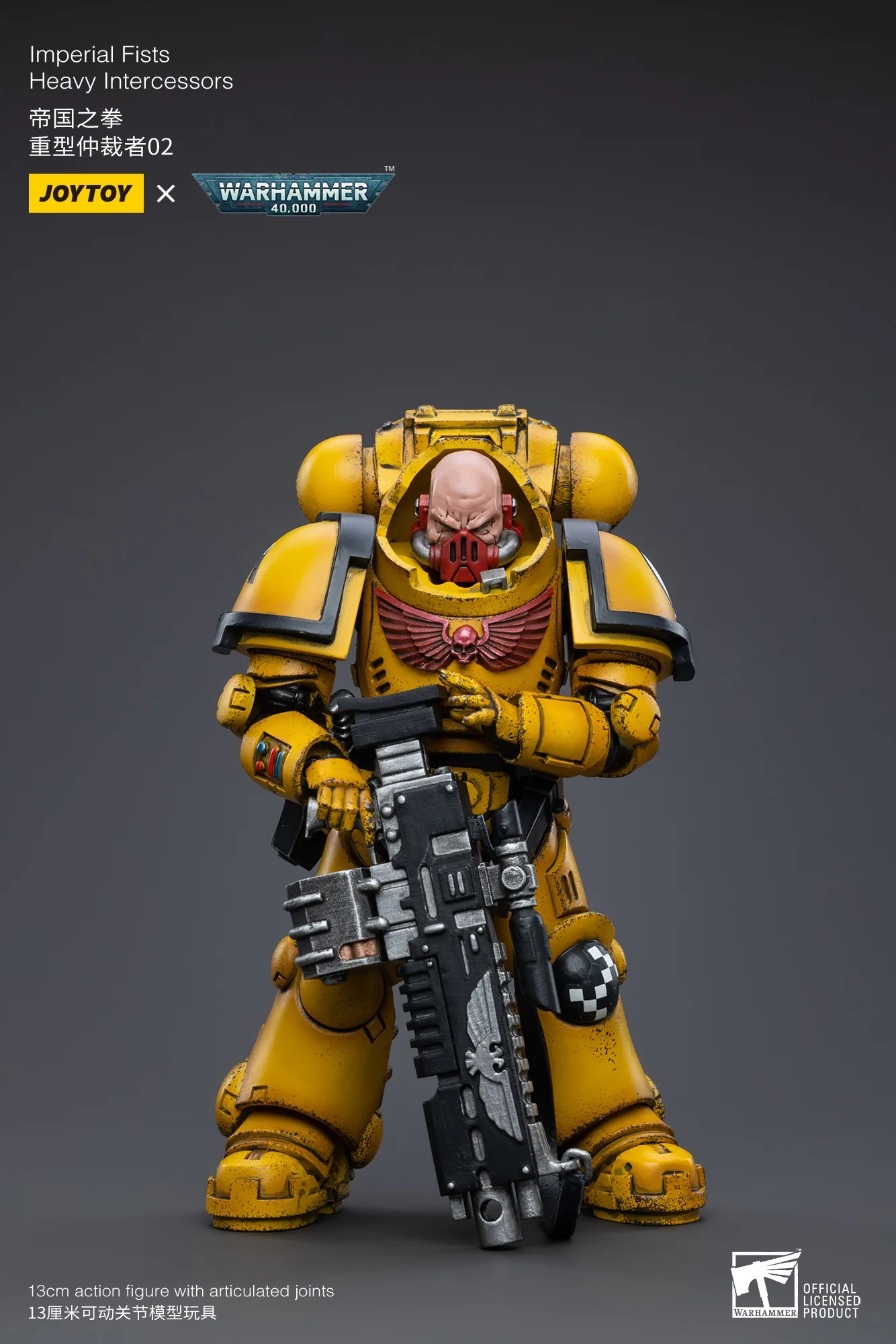 JOYTOY Warhammer 40K Action Figures 1/18 Imperial Fists Heavy Intercessors 02 Model Toy Boy Gifts 3.75inch