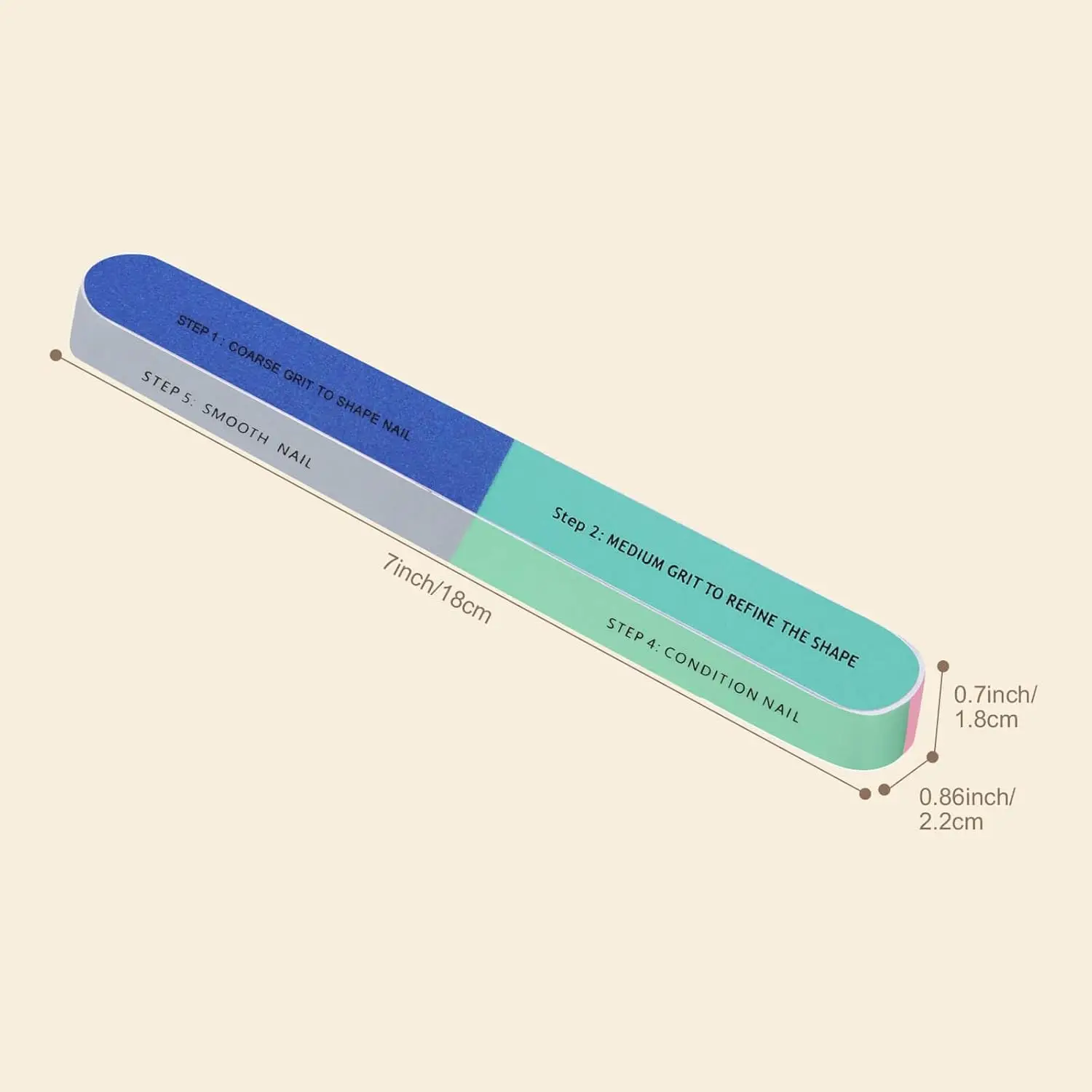 1/5 Stück Nagelpufferblock 7-in-1 Nagelfeilen Professionelle Nagelpflegewerkzeuge Bunter Polierblock Maniküre-Schleifwerkzeug – Detail 8