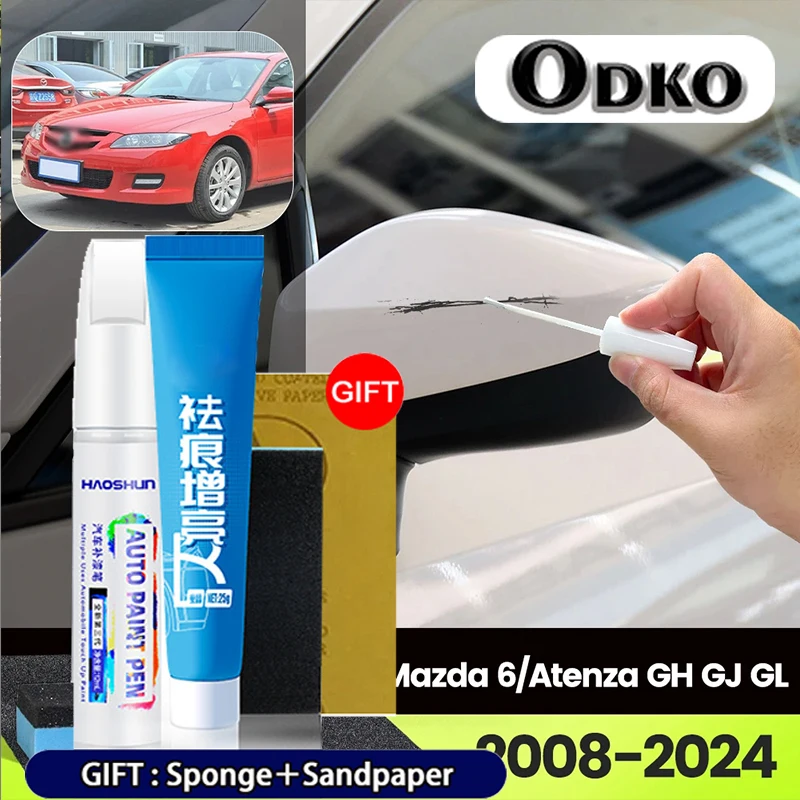 

Для Mazda 6 Atenza GH GJ GL 2008-2024 2012 2013 2022 2023: Карандаш для подкраски автомобиля, воск для ухода за лакокрасочным покрытием, средство для удаления царапин