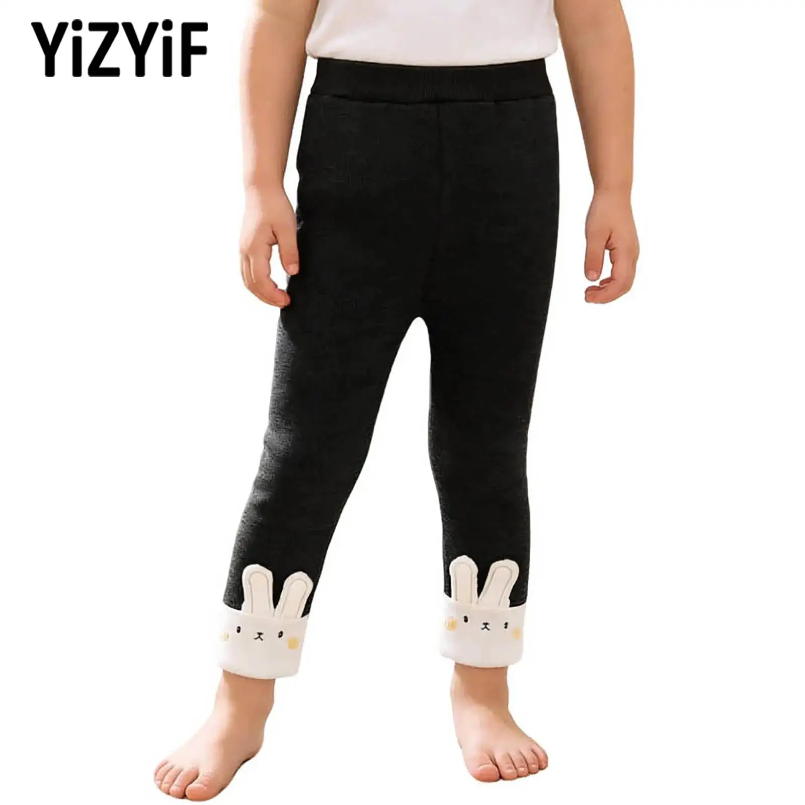 

Children Girls Fashion Cute Rabbit Fleece Leggings Thick Sports Pants Park Picnic Holiday Family Gathering Photography Costumes