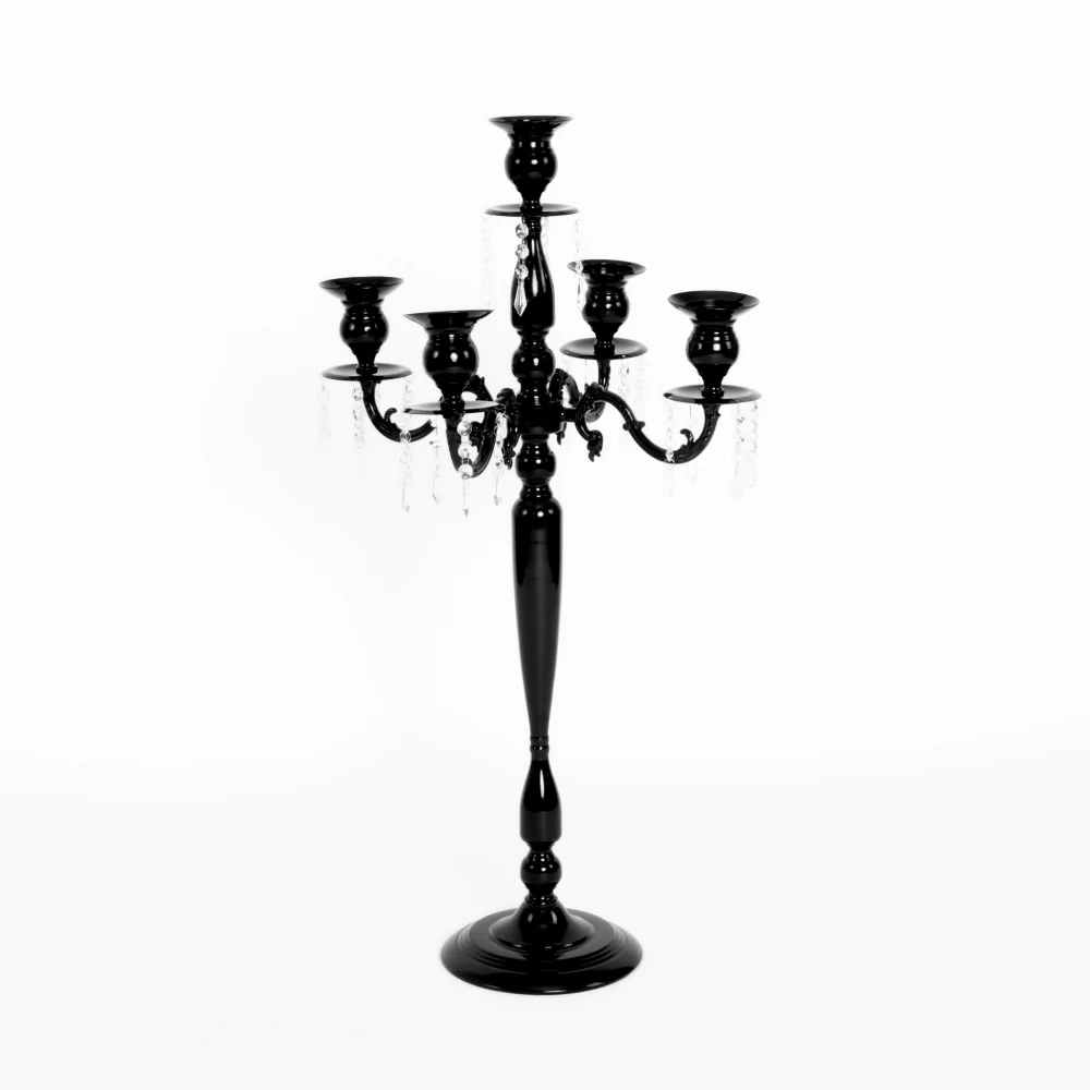 

Elegant 36" Black Candelabra Tabletop Centerpiece - Perfect for Wedding and Event Table Decor