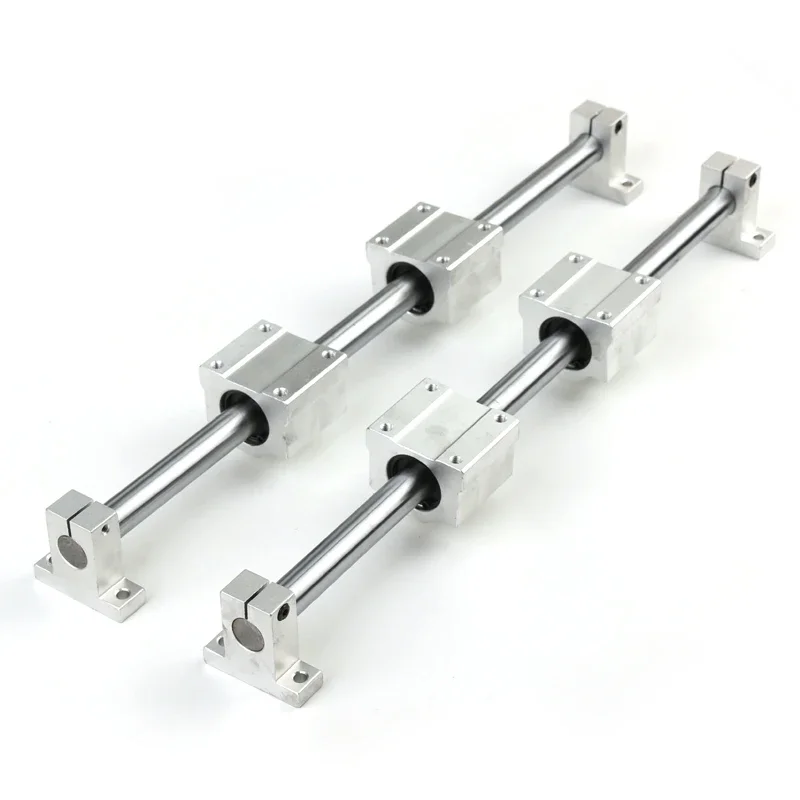 2Pcs Linear Shaft OD8/10/12/16mm 300 600 500 800mm 4Pcs SCS8/10/12/16UU Linear Bearing Blocks 4Pcs SK8/10/12/16 Bearing Support