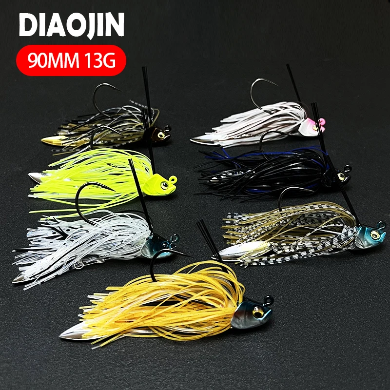 

Jig Lure Spinner Wire Bait 13g Skirt Beard Fishing Lures Rubber Jig Buzzbait Swim Jig Head For Bass Pike Wobbler Fishing Hooks