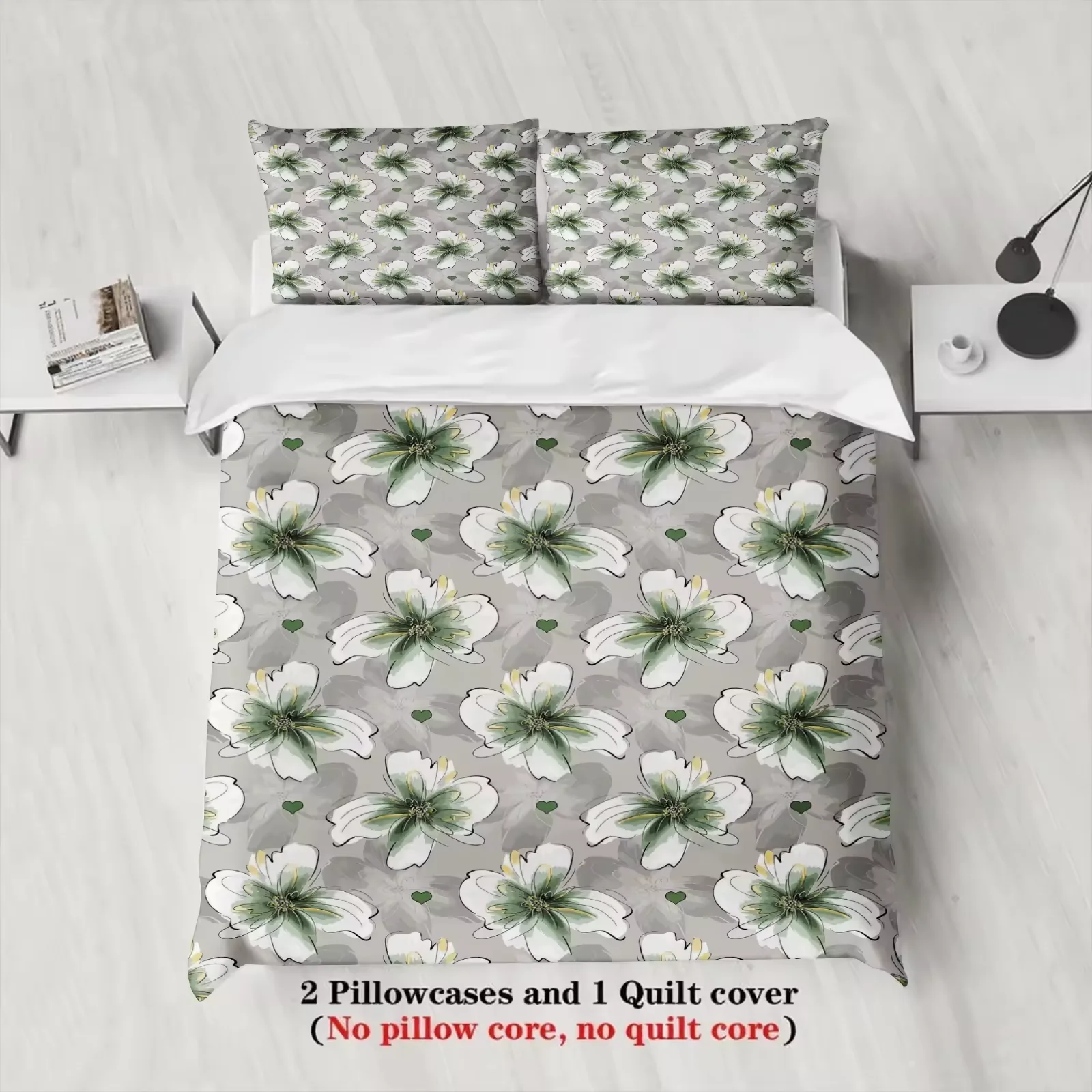 3Pcs bedding set  Single Twin Queen Size Duvet Cover With 2Pillowcases 50cmx75cm Single Twin Queen Size  Bedding accessories