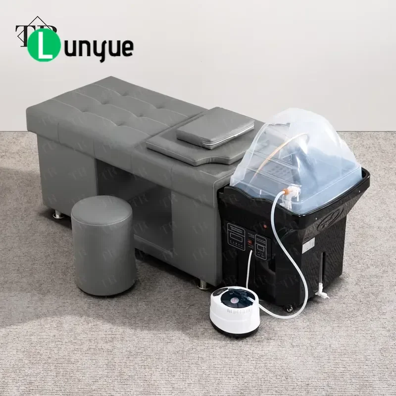 Luxury Modern Water Circulation Shampoo Bed Ductless Spa Therapy Fumigation Furniture for Hair Washing Lay Down Design