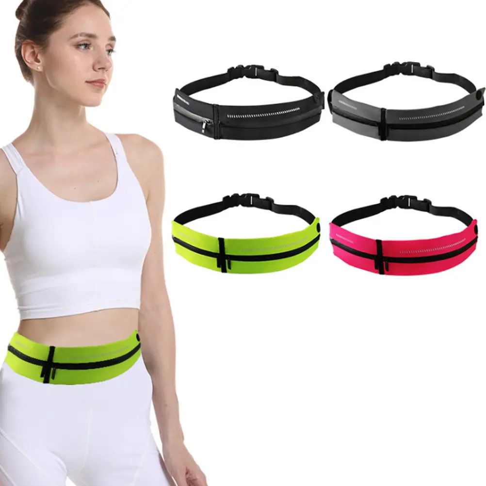 Waterproof Running Waist Bag Dual Compartment Phone Belt Pack for Cycling Hiking with Headphone Port