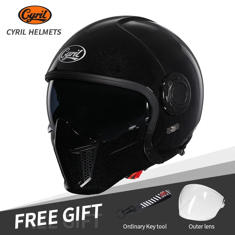 

Cyril DOT Certified Safety Moto Helmets Motorcycle Accessories 2024 New Unisex Modular Removeable Cool Black casco Capacetes