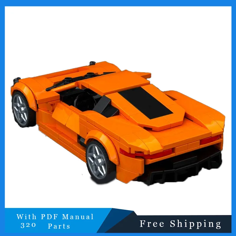 320 قطعة اللبنات التقنية البرتقالية كول سباق السيارات الطوب نموذج سيارة رياضية مجموعات للبالغين لعرض هدايا مهرجان الجمعية